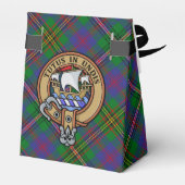 Clan Wood Wappen über Tartan Geschenkschachtel (Rückseite)