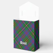 Clan Wood Wappen über Tartan Geschenkschachtel (Geöffnet)