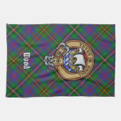 Clan Wood Wappen über Tartan Geschirrtuch (Horizontal)