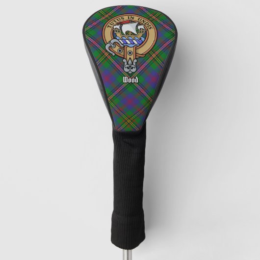 Clan Wood Wappen über Tartan Golf Headcover (Vorderseite)