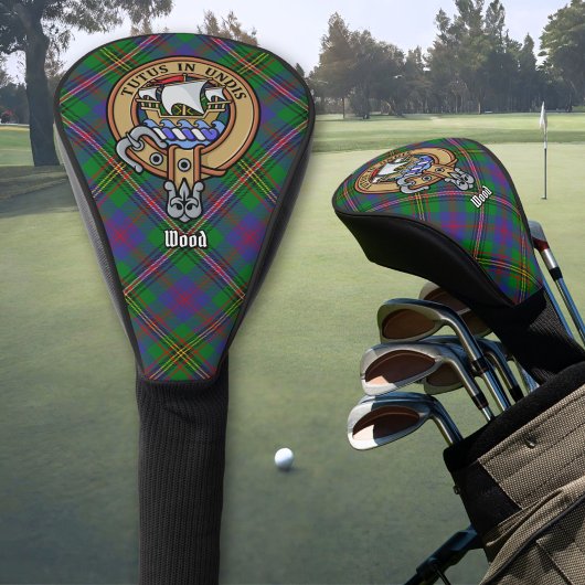 Clan Wood Wappen über Tartan Golf Headcover