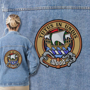 Clan Wood Wappen über Tartan Jeansjacke