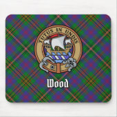 Clan Wood Wappen über Tartan Mousepad (Vorne)