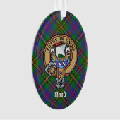 Clan Wood Wappen über Tartan Ornament (Vorderseite)