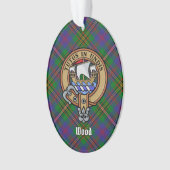 Clan Wood Wappen über Tartan Ornament (Vorderseite)