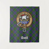 Clan Wood Wappen über Tartan Wandteppich (Vorderseite)