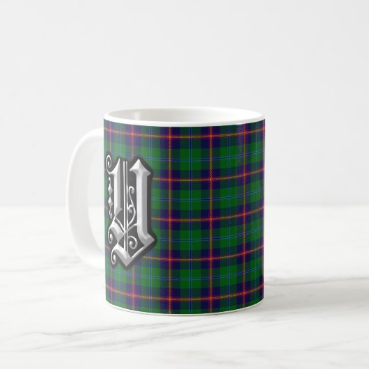 Clan Young Letter Y Monogram Tartan Kaffeetasse (Vorderseite Links)