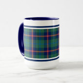 Clan Young Tartan Green und Blue Kariert Tasse (Vorderseite Links)