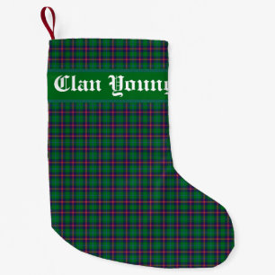 Clan Young Tartan Kariert Personalisiert Kleiner Weihnachtsstrumpf