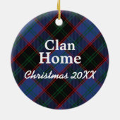 Clan Zuhause Hume Scottish Tartan Keramik Ornament (Hinten)