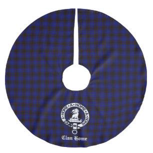 Clan Zuhause Wappen Abzeichen und Tartan Polyester Weihnachtsbaumdecke
