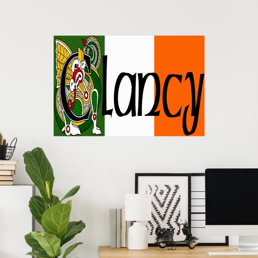 Clancy Celtic Dragon Poster Print (Heimbüro)