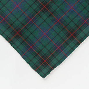 ClanDavidson dunkelgrüner Tartan Fleecedecke