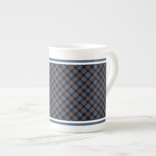 Clander mackenzie verwitterter Tartan Brown und Porzellantasse