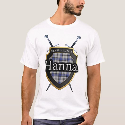 ClanHanna Hannay Tartan-kariertes Schild u. T-Shirt (Vorderseite)