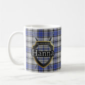 ClanHanna Hannay Tartan-Schild gekreuzte Schwerter Kaffeetasse (Links)
