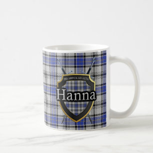 ClanHanna Hannay Tartan-Schild gekreuzte Schwerter Kaffeetasse