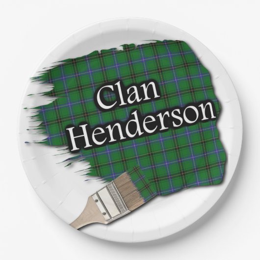 ClanHenderson schottischer Tartan-Pinsel Pappteller (Vorderseite)