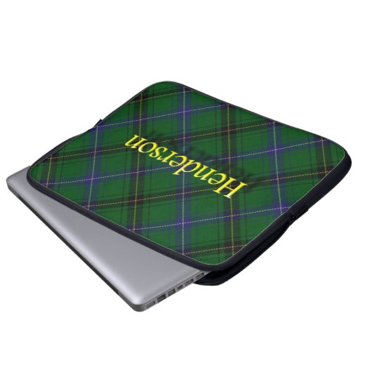 ClanHendersonScottishTartan Laptopschutzhülle (Vorne Knopf)