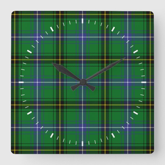 ClanHendersonTartan Quadratische Wanduhr (Vorderseite)