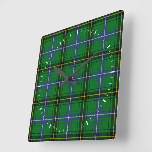 ClanHendersonTartan Quadratische Wanduhr (Winkel)