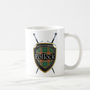 ClanPollocktartan-Schild und Schwerter Kaffeetasse