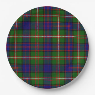 Clanranald tartan blau grün kariert pappteller