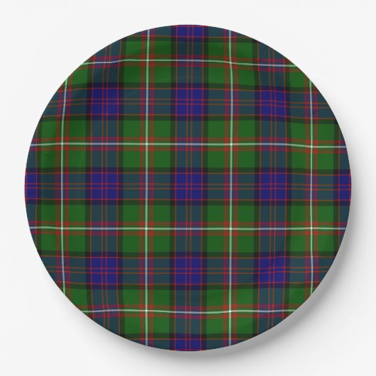 Clanranald tartan blau grün kariert pappteller (Vorderseite)