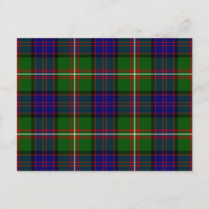 Clanranald-Tartan blau grün kariert Postkarte