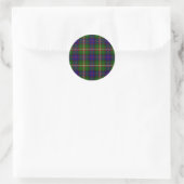 Clanranald tartan blau grün kariert runder aufkleber (Tasche)