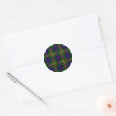 Clanranald tartan blau grün kariert runder aufkleber (Umschlag)
