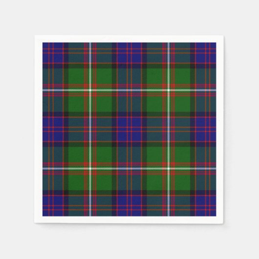 Clanranald tartan blau grün kariert serviette (Vorderseite)