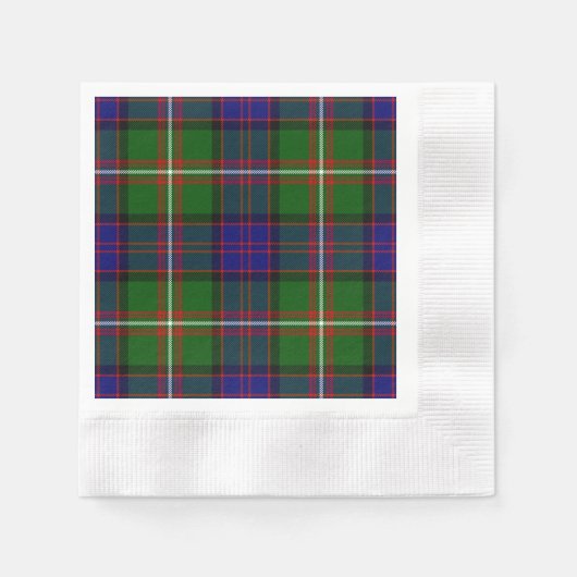 Clanranald tartan blau grün kariert serviette (Vorderseite)