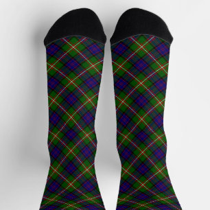 Clanranald tartan blau grün kariert socken