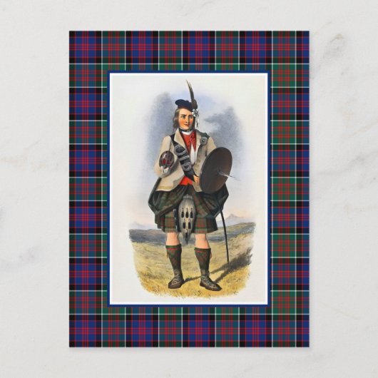 Clanranald Vintag Illustration Tartan Frame Postkarte (Vorderseite)