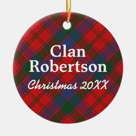 ClanRobertson Donnachaidh ScottishTartan Keramik Ornament (Vorne)