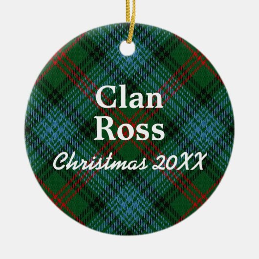 ClanRossScottishTartan Keramikornament (Vorne)