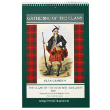 Clans der schottischen Highlands Vintage-Porträts