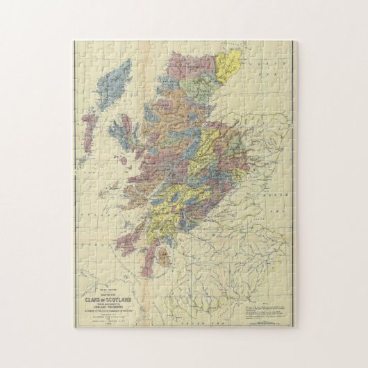 Clans of Scotland Historical Map Clan Locations Puzzle (Vertikal)
