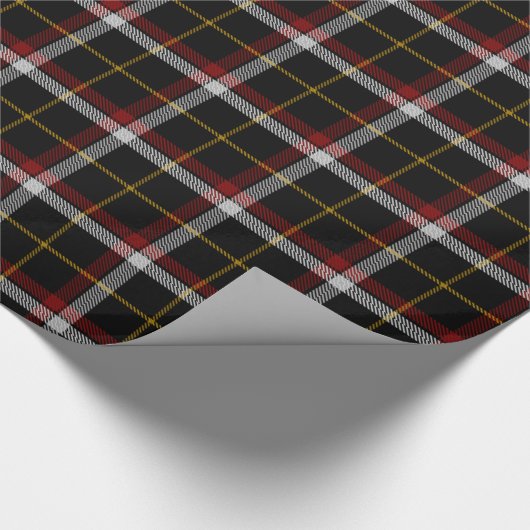 Clanschwarzer Tartan Geschenkpapier (Ecke)