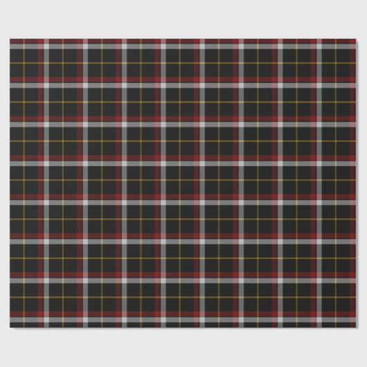 Clanschwarzer Tartan Geschenkpapier (Flach)