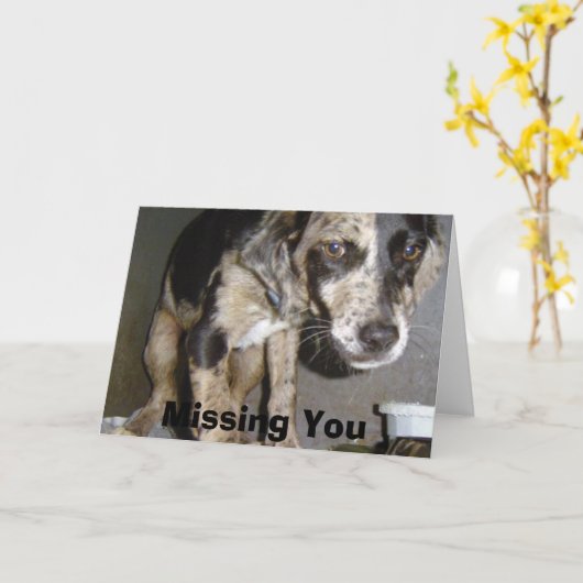 clantonone, Missing You Karte (Gelbe Blume)