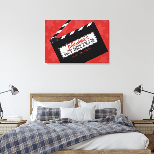 CLAPBOARD Bar Bat Mitzvah Sign in Memory Board Leinwanddruck (Insitu (Schlafzimmer))