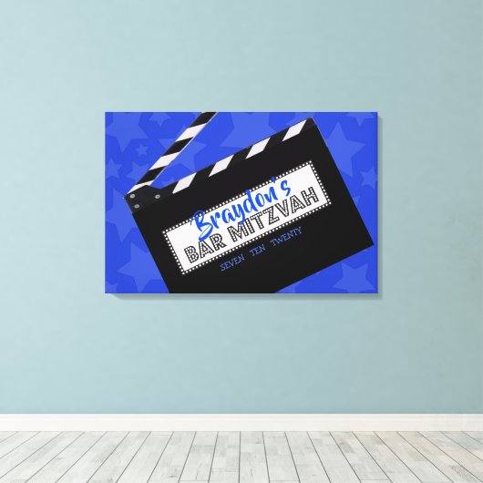 CLAPBOARD Bar Mitzvah Sign in Memory Board Leinwanddruck (Insitu (Holzboden))