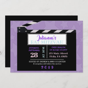 CLAPBOARD Bat Mitzvah Einladung