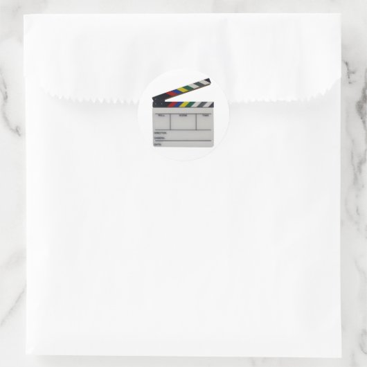 Clapboard-Filmregisseurstafel Runder Aufkleber (Tasche)
