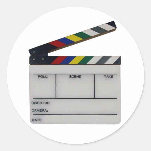 Clapboard-Filmregisseurstafel Runder Aufkleber (Vorderseite)