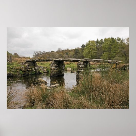 Clapper Bridge im Dartmoor-Nationalpark Poster (Vorne)
