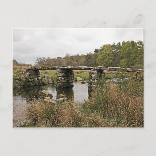 Clapper Bridge im Dartmoor-Nationalpark Postkarte (Vorderseite)