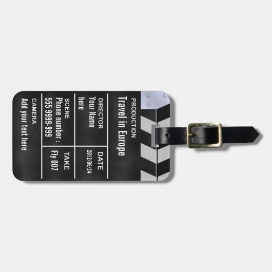 clapperboard Kino Gepäckanhänger (Vorderseite horizontal)